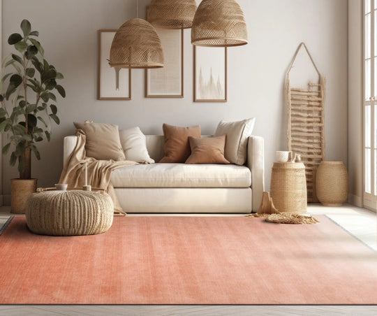 Multi Sizes Hand Loomed wool Plain Solid Minimalist Modern Area Rug Green