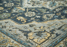9x12 Blue, Gray, Slate Color Hand Knotted Oushak Wool  Oriental Rug