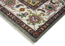 10x14 Ivory, Gray, Rust Color Hand Knotted Oushak Wool  Oriental Rug