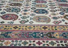 9x12 Gray, Ivory, Rose Color Hand Knotted Oushak Wool Traditional Oriental Rug