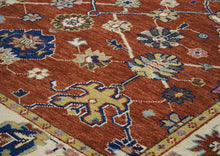 9x12 Burnt Orange, Beige, Tan Color Hand Knotted Oushak Wool Arts and Crafts Oriental Rug