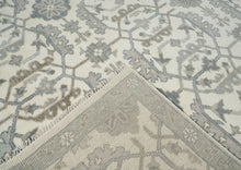 9x12 Beige, Ivory, Gray Color Hand Knotted Oushak Wool Transitional Oriental Rug