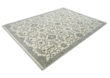 9x12 Beige, Ivory, Gray Color Hand Knotted Oushak Wool Transitional Oriental Rug