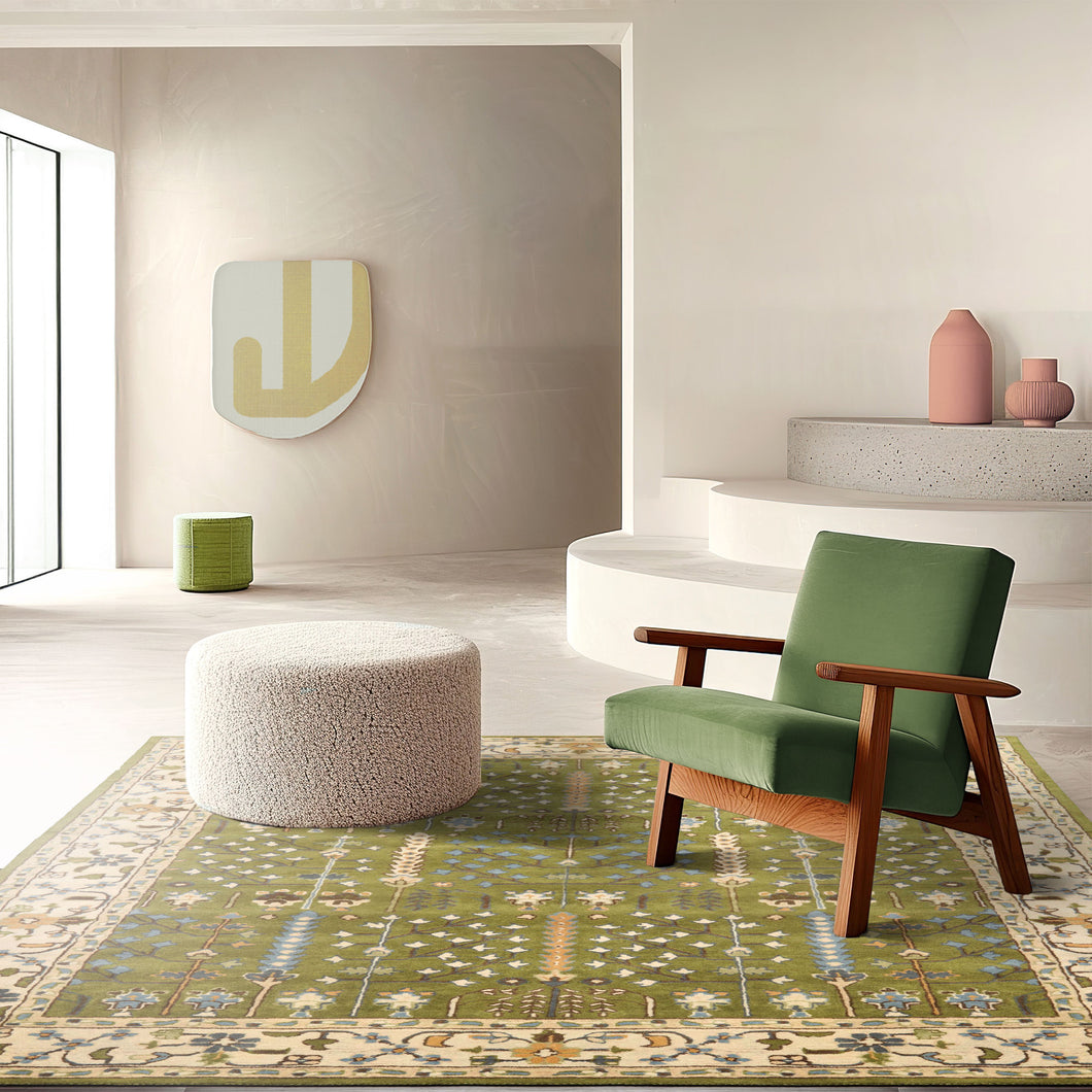 LoomBloom Multi Size Green Hand Tufted Arts & Crafts Traditional Wool Oriental Area Rug