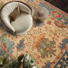 Multi Size Beige Aqua Blue Color Hand Knotted Oushak Wool Arts & Crafts Oriental Rug