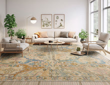 LoomBloom Multi Sizes Beige Hand Knotted Transitional Oushak Arts & Crafts Wool Oriental Area Rug