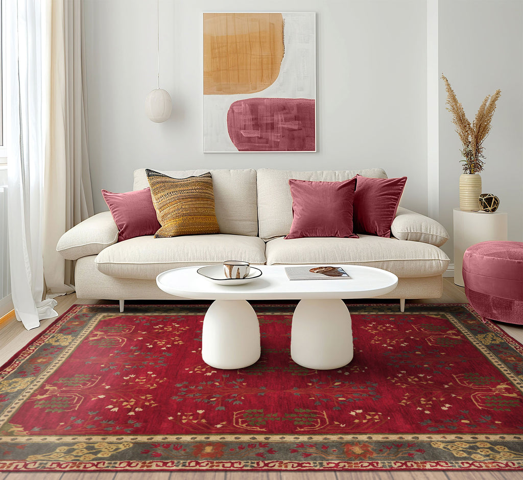 LoomBloom Multi Size Deep Magenta Hand Tufted Traditional Arts & Craft ...