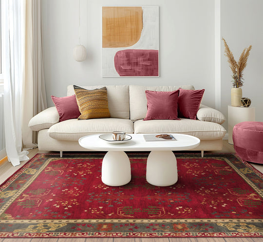 LoomBloom Multi Size Deep Magenta Hand Tufted Traditional Arts & Crafts Wool Oriental Area Rug