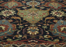 9x12 Blue, Burnt Orange, Gold Color Hand Knotted Oushak Wool Arts and Crafts Oriental Rug