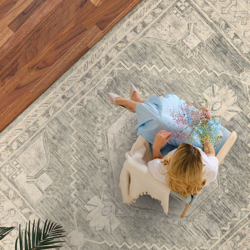 LoomBloom Multi Size Celadon Hand Tufted Traditional Medallion Wool Or ...