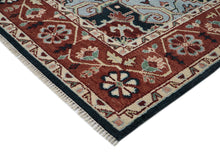 9x12 Blue, Slate, Burnt Orange Color Hand Knotted Oushak Wool  Oriental Rug