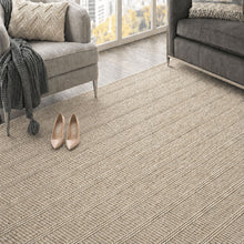 LoomBloom Multi Size Beige Hand Loomed Flatweave Modern Stripes Wool Oriental Area Rug