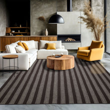 Multi Size Chocolate Ivory Color Hand Woven  Wool Modern Oriental Rug