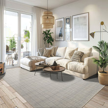 Multi Size Ivory  Gray Color Hand Loomed  Wool Contemporary Oriental Rug