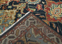 9x12 Blue, Gold, Coral Color Hand Knotted Oushak Wool Arts and Crafts Oriental Rug