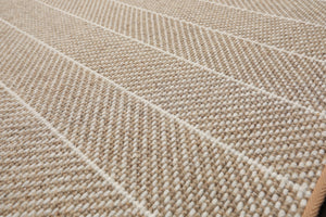 LoomBloom Multi Sizes Tan Hand Woven Contemporary Flatweave Herringbone New Zealand Wool Oriental Area Rug