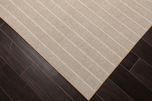 LoomBloom Multi Sizes Tan Hand Woven Contemporary Flatweave Herringbone New Zealand Wool Oriental Area Rug