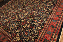 12x15 Mid Night Blue, Rose, Ivory Color Hand Knotted Indo Persian Wool Traditional Oriental Rug
