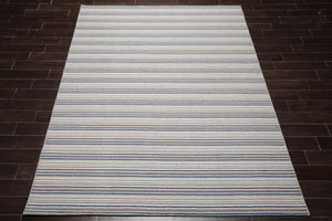 LoomBloom Multi Sizes Ivory Hand Tufted Contemporary  Striped New Zealand Wool Oriental Area Rug