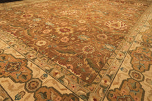 12x18 Caramel, Gold, Beige Color Hand Knotted Oushak Wool Traditional Oriental Rug