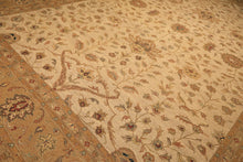 12x18 Beige, Tan, Gold Color Hand Knotted Soumak Wool Transitional Oriental Rug