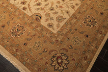 12x18 Beige, Tan, Gold Color Hand Knotted Soumak Wool Transitional Oriental Rug