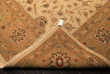 12x18 Beige, Tan, Gold Color Hand Knotted Soumak Wool Transitional Oriental Rug