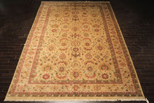 Palace Beige, Moss, Wine Color Hand Knotted Oushak Wool Transitional Oriental Rug