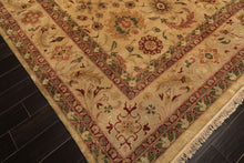 Palace Beige, Moss, Wine Color Hand Knotted Oushak Wool Transitional Oriental Rug