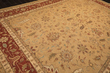 10x14 Tan, Gold, Burnt Orange Color Hand Knotted Soumak Wool Transitional Oriental Rug