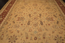 10x14 Tan, Gold, Burnt Orange Color Hand Knotted Soumak Wool Transitional Oriental Rug