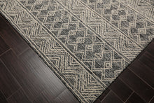 LoomBloom Multi Size Black Hand Tufted Transitional Geometric Wool Oriental Area Rug