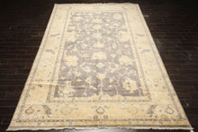 Palace Gray, Ivory, Light Gold Color Hand Knotted Oushak Wool Transitional Oriental Rug