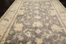 Palace Gray, Ivory, Light Gold Color Hand Knotted Oushak Wool Transitional Oriental Rug