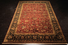 12x18 Burgundy, Black, Green Color Hand Knotted Agra New Zealand Wool Traditional Oriental Rug