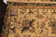 Square Charcoal, Tan, Rust Color Hand Knotted Soumak Wool Transitional Oriental Rug