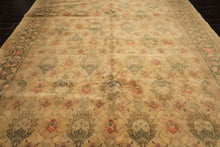 9x13 Beige, Moss, Sage Color Hand Knotted Oushak Wool Transitional Oriental Rug