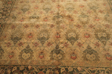 9x13 Beige, Moss, Sage Color Hand Knotted Oushak Wool Transitional Oriental Rug