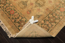 9x13 Beige, Moss, Sage Color Hand Knotted Oushak Wool Transitional Oriental Rug