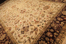 12x18 Beige, Maroon, Sage Color Hand Knotted Agra New Zealand Wool Traditional Oriental Rug