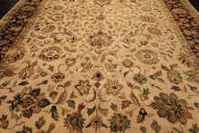 12x18 Beige, Maroon, Sage Color Hand Knotted Agra New Zealand Wool Traditional Oriental Rug