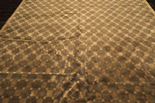 10x14 Tan, Olive, Green Color Hand Knotted Tibetan New Zealand Wool Transitional Oriental Rug