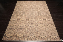 9x13 Taupe, Beige, Brown Color Hand Knotted Oushak Wool Transitional Oriental Rug