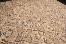 9x13 Taupe, Beige, Brown Color Hand Knotted Oushak Wool Transitional Oriental Rug