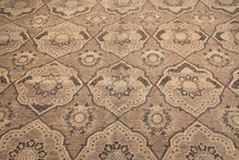 9x13 Taupe, Beige, Brown Color Hand Knotted Oushak Wool Transitional Oriental Rug