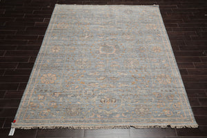 Blue Hand Woven Traditional Oushak Wool Oriental Rug LoomBloom 8x10