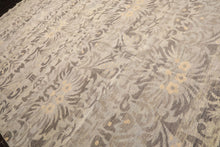 Multi Size Silver Beige Gray Color Hand Knotted Oushak Wool Transitional Oriental Rug