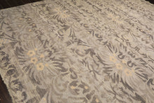 Multi Size Silver Beige Gray Color Hand Knotted Oushak Wool Transitional Oriental Rug