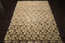 10x14 Seafoam, Brown, Color Hand Knotted Tibetan New Zealand Wool Transitional Oriental Rug