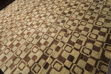 10x14 Seafoam, Brown, Color Hand Knotted Tibetan New Zealand Wool Transitional Oriental Rug
